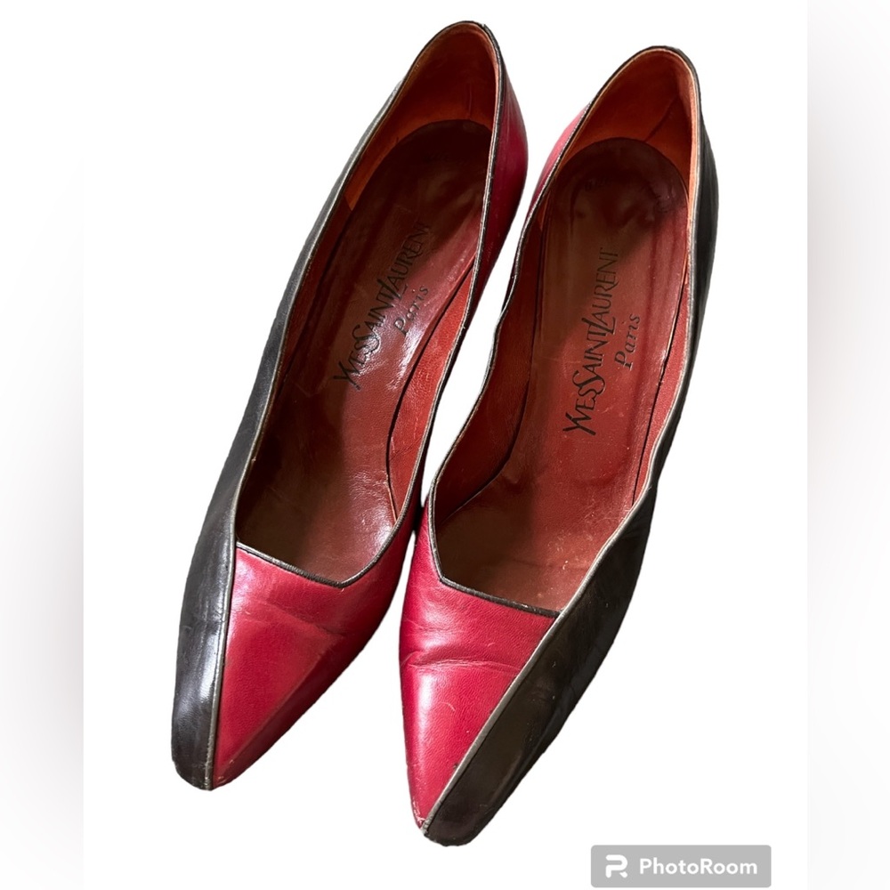 1980s YSL Two Toned Heels, size 8.5